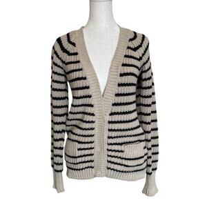 Patterson J. Kincaid Melinda Black Knit Striped Cardigan Small